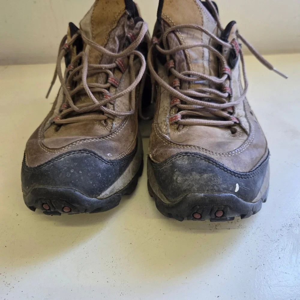 Merrell Mens Chameleon Hiking Shoes Brown Tan Leather Trail Sneakers Size 10